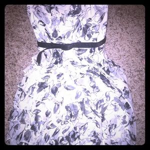 WHBM strapless black and white dress